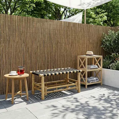 Produktbild von Gartenbank Natur 80 x 38 x 40 cm Bambus - Gartenbänke DE1149