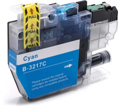 Produktbild von vhbw Tintenpatrone Cyan als Ersatz für Brother LC-3217C, LC3217C (kompatibel, 12ml + Chip)