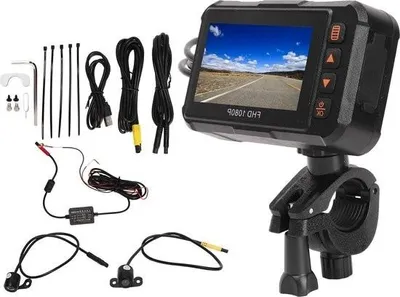 Produktbild von Action-Kamera für Motorrad, 3-Zoll-Dashcam, 1080P, Video-Fahrtenrekorder für vorne und hinten, Loop-Aufnahme, G-Sensor, Parküberwachung, wasserdicht – Motorrad.