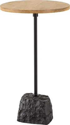 Obrázek produktu pro Odkládací stolek 55 cm, mramor a dřevo, designový stolek, moderní obývací pokoj – KOUPIT NYNÍ