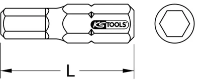 Obrázok produktu pre KS TOOLS 1/4" bit šesťhran, 25 mm, 6 mm (910.2265)