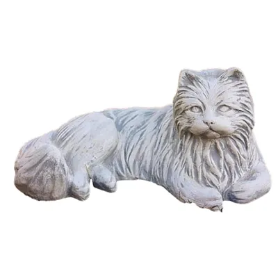 Produktbild von Schöne Liegende Perserkatze für den Garten zur Dekoration, aus Steinguss Neu Frostfest Witterungsbeständig, Tierfigur zur Gartengestaltung PO-726