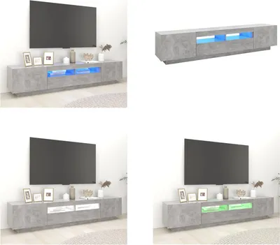 Obrázek produktu pro vidaXL TV skříňka s LED světly betonově šedá 200x35x40 cm - TV skříňka - TV skříňka s LED světlem - TV skříňka s LED světly
