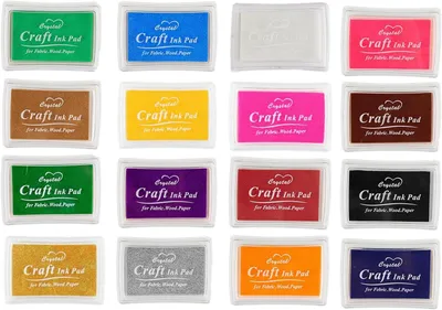 Obrázok produktu pre Sada Ink Pad 16 Farieb, Prateľné, Netoxické, Výtvarné Farby pre Deti, pre Kreatívne Projekty