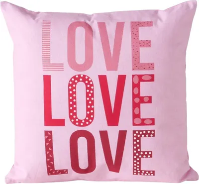 Produktbild von Rosa Sofakissen Love mit Spruch 45x45 cm