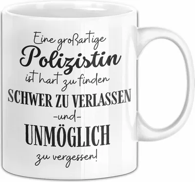 Produktbild von Polizistin Abschied Geschenk Tasse Abschiedsgeschenk für Polizistin Hart Zu Finden Schwer Zu Verlassen (Weiß)