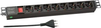 Immagine prodotto di EFB 19" 1HE Steckdosenleiste 8 x IT mit Schalter Alu/sw