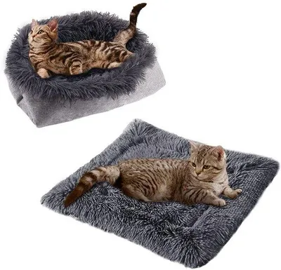 Immagine prodotto di Piccola cuccia in peluche per cani e gatti (grigio scuro)