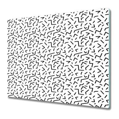 Produktbild von Küchenschneidebrett - Glasschneidebrett - Herdabdeckung - 60x52 - Geometrisch retro
