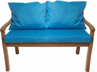 Obrázek produktu pro Polštáře na zahradní lavici Modrý | Sedák 130x50x7 + opěrák 2x 56x50cm | polstar na zahradni houpacku | Polstry na zahradní pohovku pro 2 osoby