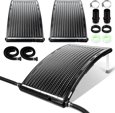Obrázek produktu pro Aopunly 3x solární kolektor solární ohřev bazénu 110 x 65 x 15 cm solární ohřev pro bazén s teplou vodou solární ohřev, 15 L bazén s teplou vodou - zakřivený typ