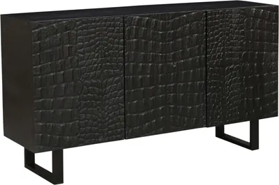 Immagine prodotto di Credenza Adriaen 142 cm - nera, frontale strutturato, design moderno