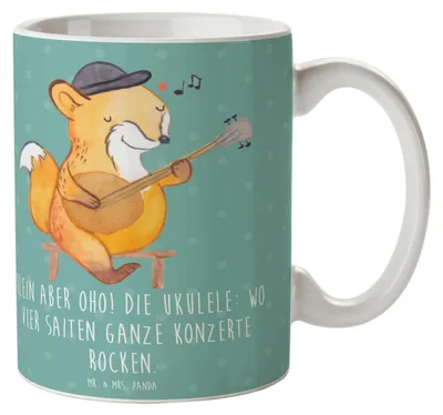 Produktbild von Mr. & Mrs. Panda Teetasse Ukulele Magie - Meeresbrise - Geschenk, Instrument, Saiteninstrument, Musik machen, Musiker, Musikinstrument, schöne tasse, Freude, Lieder