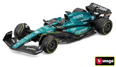 Imagen del producto de Bburago 1:43 Carrera Fórmula F1 - Aston Martin Amr23 (2023) #18 Lance Stroll Con Conductor Y Decorativ