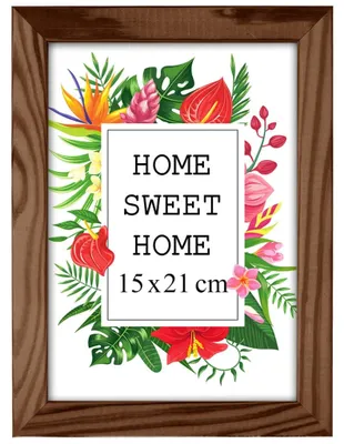 Obrázok produktu pre MG Design, rámček na obrázky Braun, 15 x 21 cm – vyrobený z prírodného dreva s akrylovým sklom, určený na zavesenie aj na postavenie, vhodný na fotografie, plagáty a puzzle