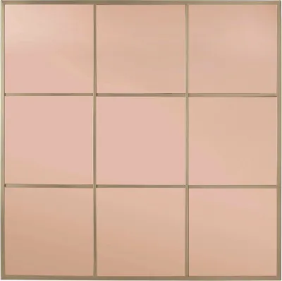 Produktbild von Spiegel Window 90 x 3 x 90 cm Stahl und MDF Gold Wandspiegel Modern Neu