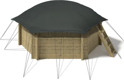 Produktbild von Aufblasbare Pool Abdeckplane für 8-Eck Holzpool Kalea 3,54 m Farbe anthrazit AirCover
