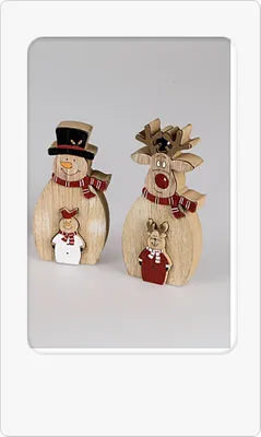 Produktbild von Figuren-Set 16cm 2tlg, 1 Modell sortiert 1 Elch oder 1 Schneemann Set