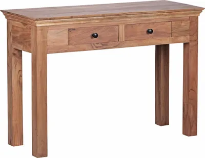 Produktbild von Konsolentisch MUMBAI Massivholz Akazie Konsole mit 2 Schubladen Schreibtisch 110 x 40 cm Landhaus-Stil Sideboard