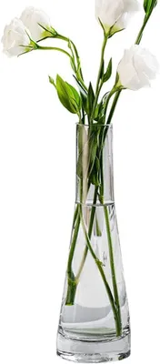 Image de Vase en verre, fabriqué à la main, 21 cm, idéal pour une seule fleur