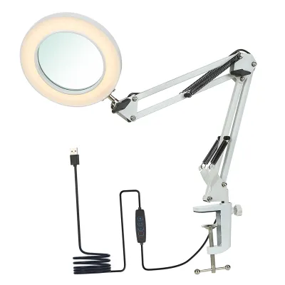 Obrázok produktu pre Zväčšovacia lampa s upínaním – stmievateľná LED stolová lampa s 8-násobným zväčšením