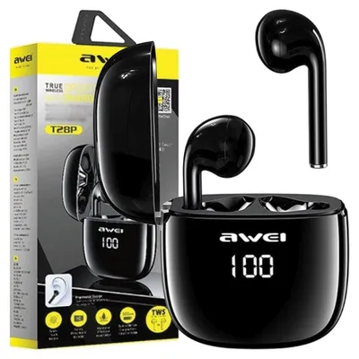 Obrázek produktu pro Sluchátka Awei Bluetooth 5.0 T28P Tws+ Dokovací stanice černá/černá