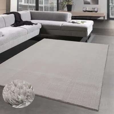 Produktbild von Elegant-klassischer Teppich im flauschig warmen Unidesign sand Größe - 160 x 220 cm