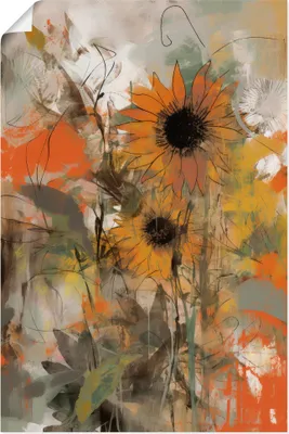 Produktbild von ARTland Poster Sonnenblumen Abstract Größe: 20x30 cm