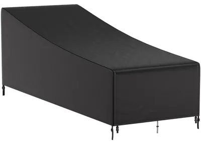 Obrázok produktu pre Vigevee Ochranný obal na záhradný nábytok pre ležadlo 200×75×40/70 cm, nepremokavý obal z materiálu 420D Oxford, ochrana proti UV žiareniu, čierna/strieborná, so 4 upevňovacími páskami