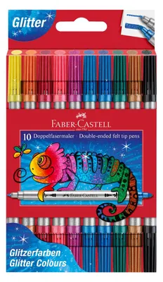 Immagine prodotto di Faber-Castell 151107 FABER-CASTELL Doppelfasermaler Glitzer 10er Etui