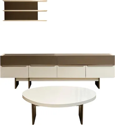 Image de Salon moderne Ensemble Sideboard Designer Etagère murale Table basse 3pcs