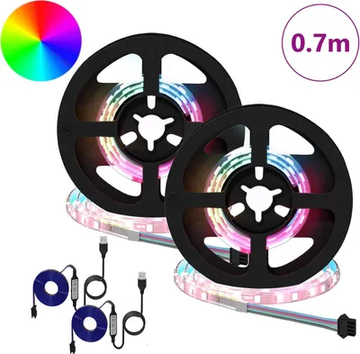 Immagine prodotto di vidaXL Strisce LED, 2 pezzi, nere e trasparenti