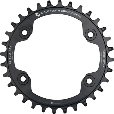 Image de Wolf Tooth plateau Shimano XTR M9000, 96 BCD, 4 trous, 32 dents, Drop-Stop A, noir