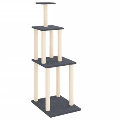 Image de vidaXL Arbre à chat avec colonnes à griffer en sisal gris foncé 149 cm