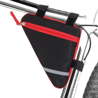 Produktbild von Rennradtas mit Wasserabweisender Rahmenhalterung für sichere Nachtfahrten, Rote Nylontasche