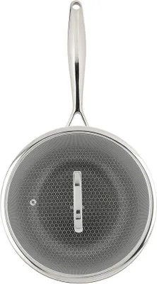 Produktbild von Induktionswok aus Edelstahl 24 cm - Honigglanzbeschichtung - Antihaft - Abriebfest - Krasbeständig