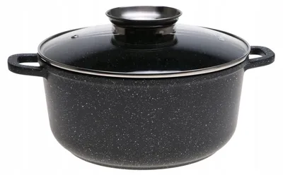 Zdjęcie produktu dla GARNEK MARMUROWY Powłoka NIEPRZYWIERAJĄCA 22cm 3,1L INDUKCJA Gaz 4004