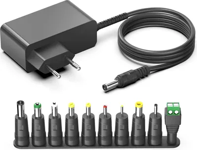 Produktbild von 15V 2A Netzteil für DOCKIN Bluetooth Lautsprecher,Amazon Echo,LED-Lampen mit 10 Stück Adapterspitzen