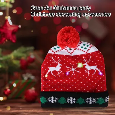 Immagine prodotto di Berretto lavorato a maglia, colorato, leggero, festa, vacanze, Natale, berretto per bambini, adulti, n. 4