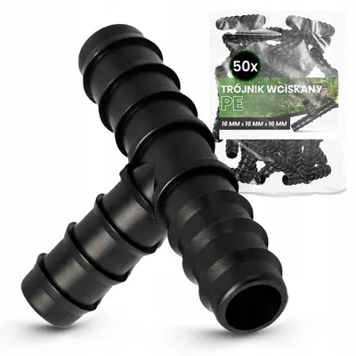 Produktbild von TRCR T-Stück PE 16mm 50 Stück für Tropfbewässerung