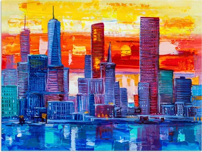 Produktbild von MuchoWow® Poster New York - Panorama - Abstrakt 160x120 cm - Foto Plakat