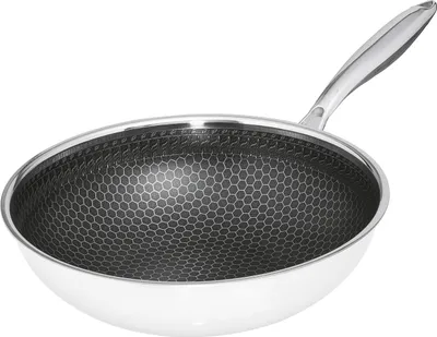 Produktbild von Hensslers Wok HSN 28cm Edelstahl Antihaft Backofenfest bis 230°C für alle Herdarten