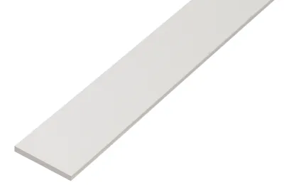 Image de Alberts 479381 Barre plate, plastique, blanc, 1000 x 20 x 2 mm