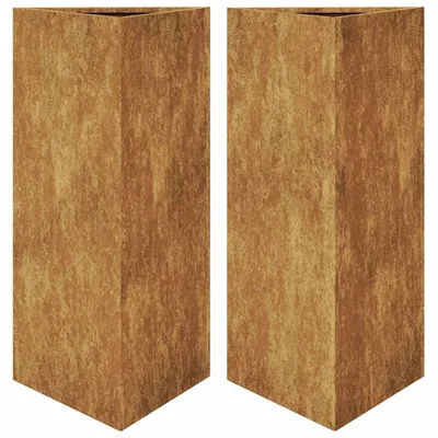 Produktbild von vidaXL Pflanzkübel 2 Stk. Dreieckig 40x34,5x75 cm Wetterfester Stahl