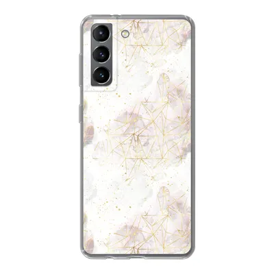 Produktbild von MuchoWow® Handyhülle Schutzhülle Hülle für Samsung Galaxy S21 Marmor - Geometrie - Gold Silikon Softcase Handy Hülle - Softcase