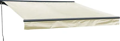 Image de Store banne SAULE 3,5 × 3m avec semi-coffre - Toile beige et structure grise