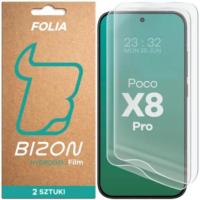 Produktbild von 2x Hydrogel Folie für den Bildschirm für Xiaomi POCO X8 Pro, Bizon Film Hydrogel Front Duo