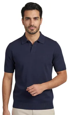 Produktbild von Boss Orange Poloshirt kurzarm dunkelblau einfarbig Baumwolle