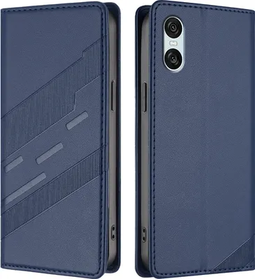 Obrázek produktu pro Pouzdro pro Sony Xperia 10 VI,Polyuretankožené peněženkové pouzdro s přihrádkou na karty a funkcí stojánku Blau