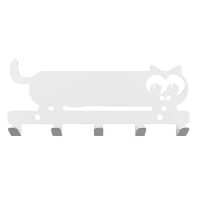 Produktbild von Metall Wandhaken für Kleidung, Wandgarderobe, Kleiderhaken, Flurgarderobe, Garderobe, Hund, Schlüssel, Rucksack, Handtücher, Katze, weiß